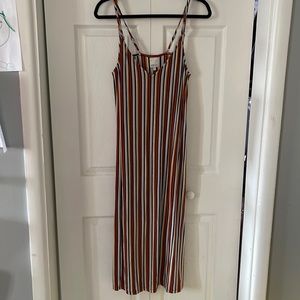 MinPink vertical stripes midi dress